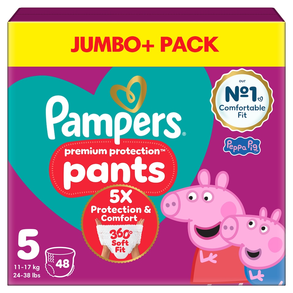 image 1 of Pampers Premium Protection 48 Nappy Pants Size 5