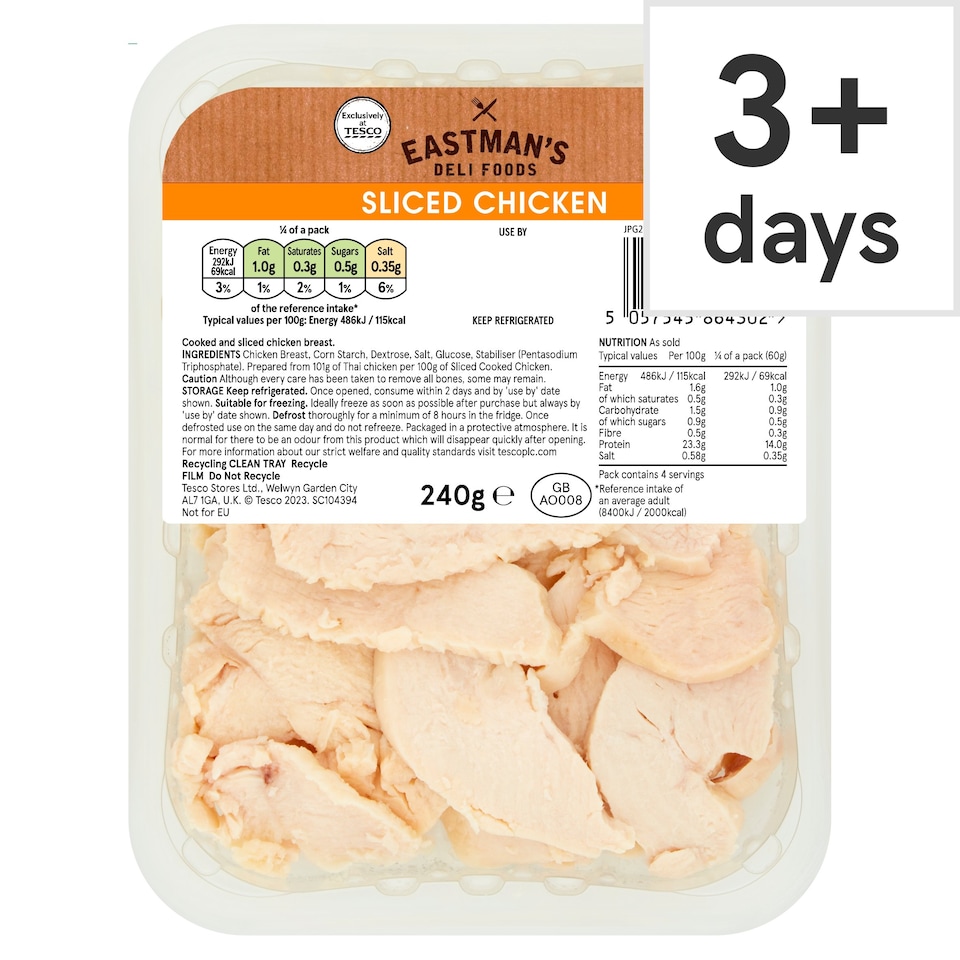 Eastman's Sliced Cooked Chicken 240G