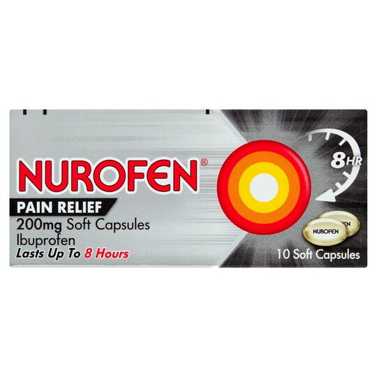 Nurofen Pain Relief Soft Caps 200Mg 10S Tesco Groceries