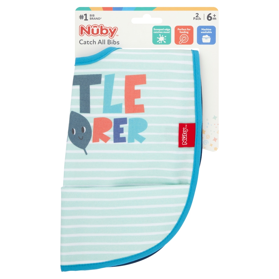 image 1 of Nuby Catch All Bibs 2 Pack