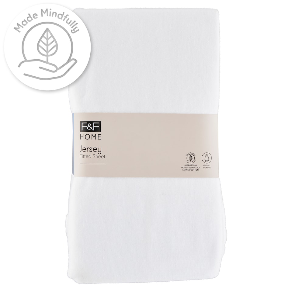 F&F Home Easy Care Jersey White gumis lepedő 180 x 200 x 25 cm