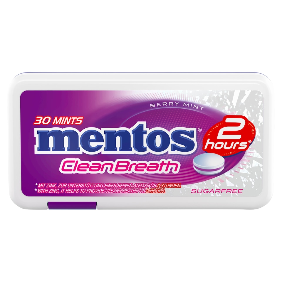 Mentos Sugar Free Clean Breath Berry Mints 21G