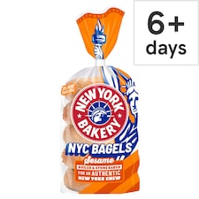 New York Bakery Co Plain and Sesame Bagels 5 Pack