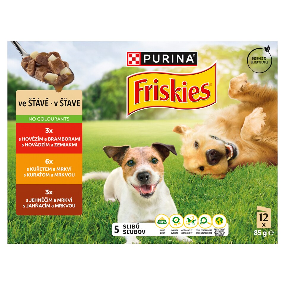 PURINA FRISKIES Adult s hovädzím, kuraťom a jahňacím v šťave 12 x 85 g