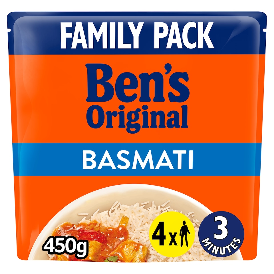 image 1 of Bens Original Basmati Microwave Rice Family Pack 450g
