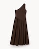 image 5 of The F&F Edit One Shoulder Midi Dress in Chocolate