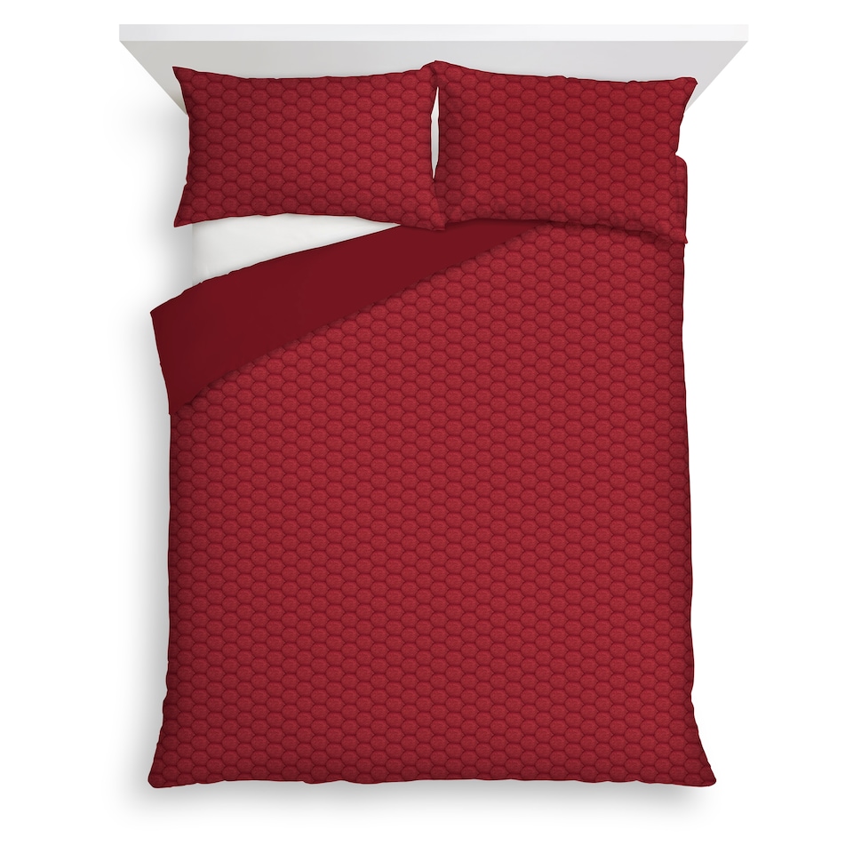 F&F Home Burgundy Bubble Faux Fur Duvet Set Super King 