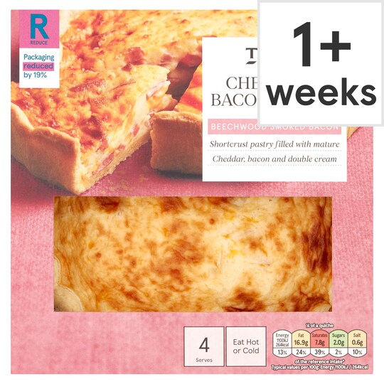 Tesco Cheese & Bacon Quiche 400G Tesco Groceries