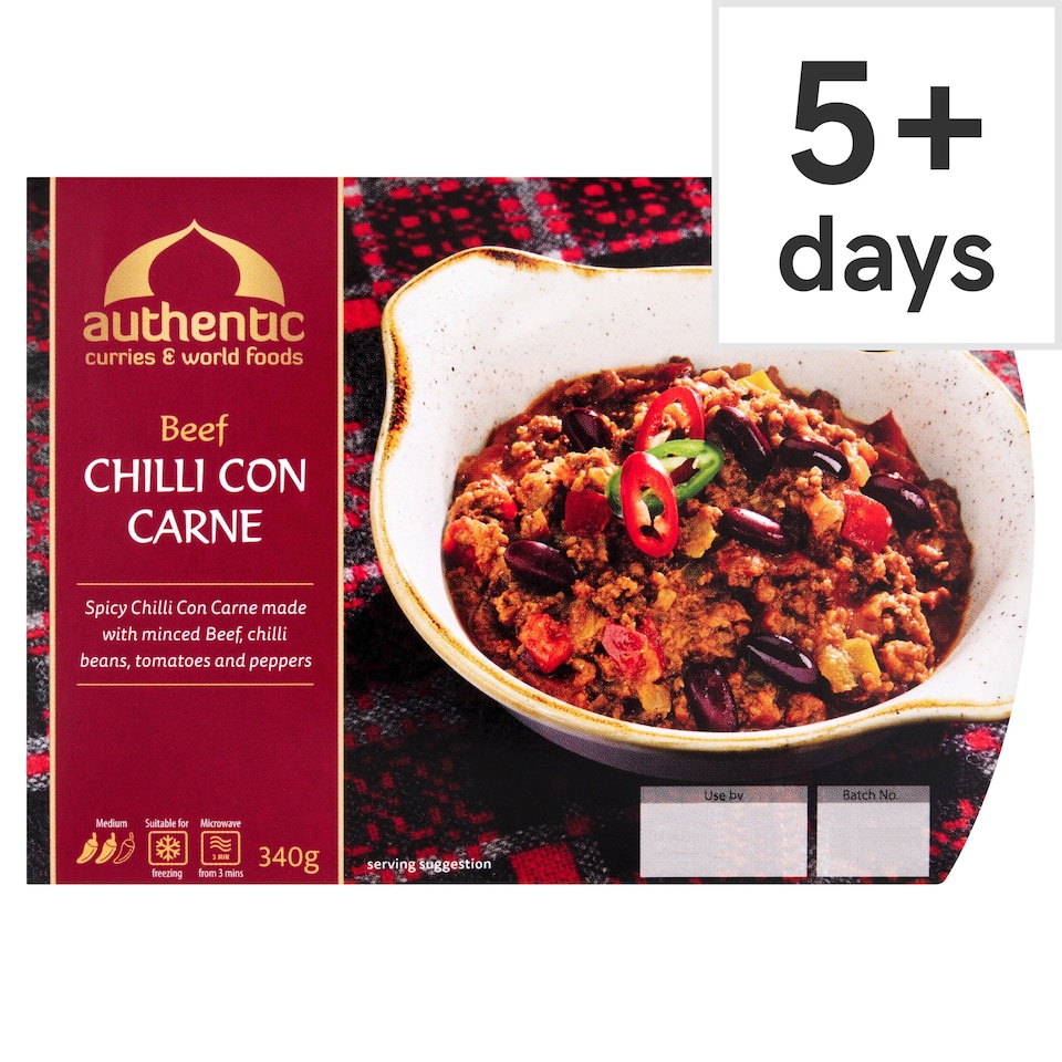 Authentic Curries & World Foods Beef Chilli Con Carne 340g