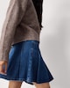 image 3 of F&F Pure Cotton Pleated Denim Mini Skirt in Blue