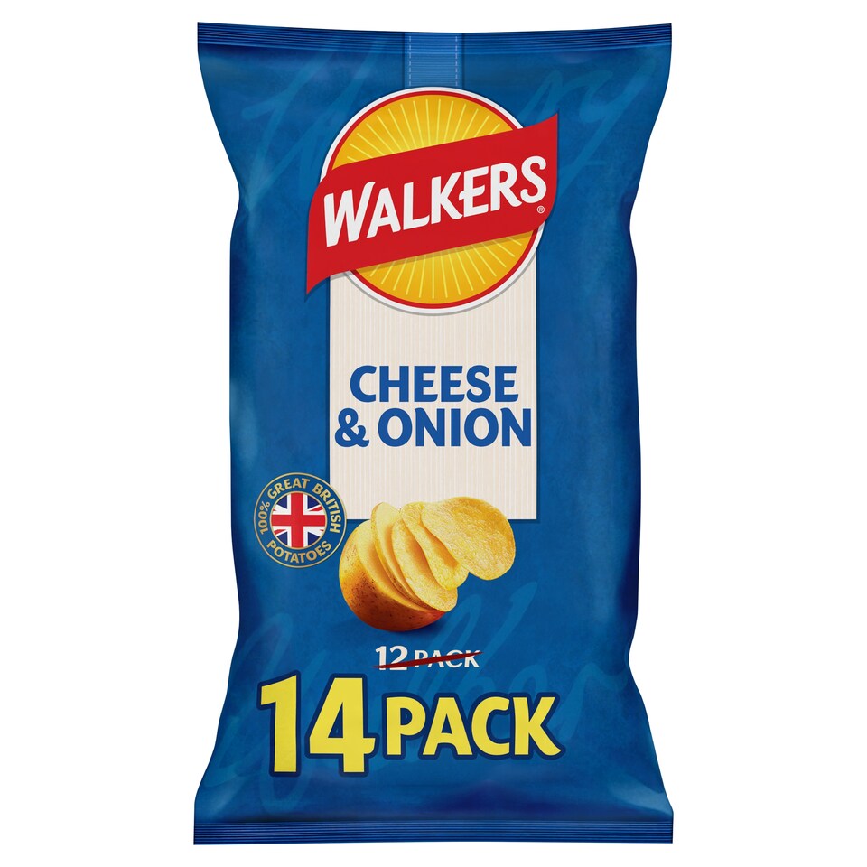 image 1 of Walkers Cheese & Onion Multipack Crisps 14x25g