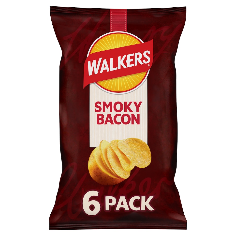 image 1 of Walkers Smokey Bacon Multipack Crisps 6 x 25g