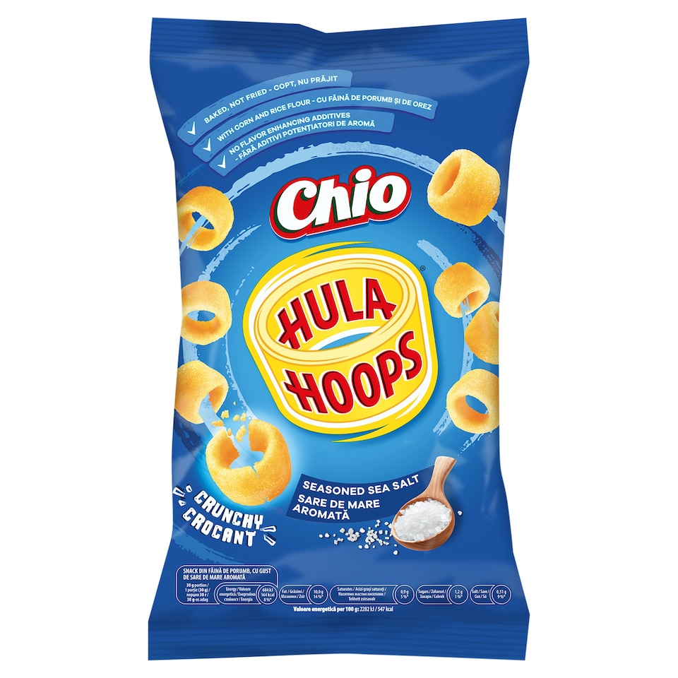 Chio Hula Hoops kukoricalisztből készült snack, fűszeres tengeri sóval 70 g