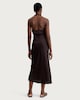 image 3 of F&F Satin Cowl Neck Sleeveless Midi Dress in Chocolate