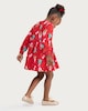 image 3 of F&F Girls Cotton Rich Christmas Print Sweater Dress in Red