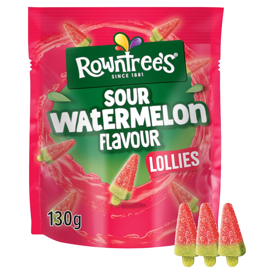image 1 of Rowntrees Sour Watermelon Flavour Lollies 130g