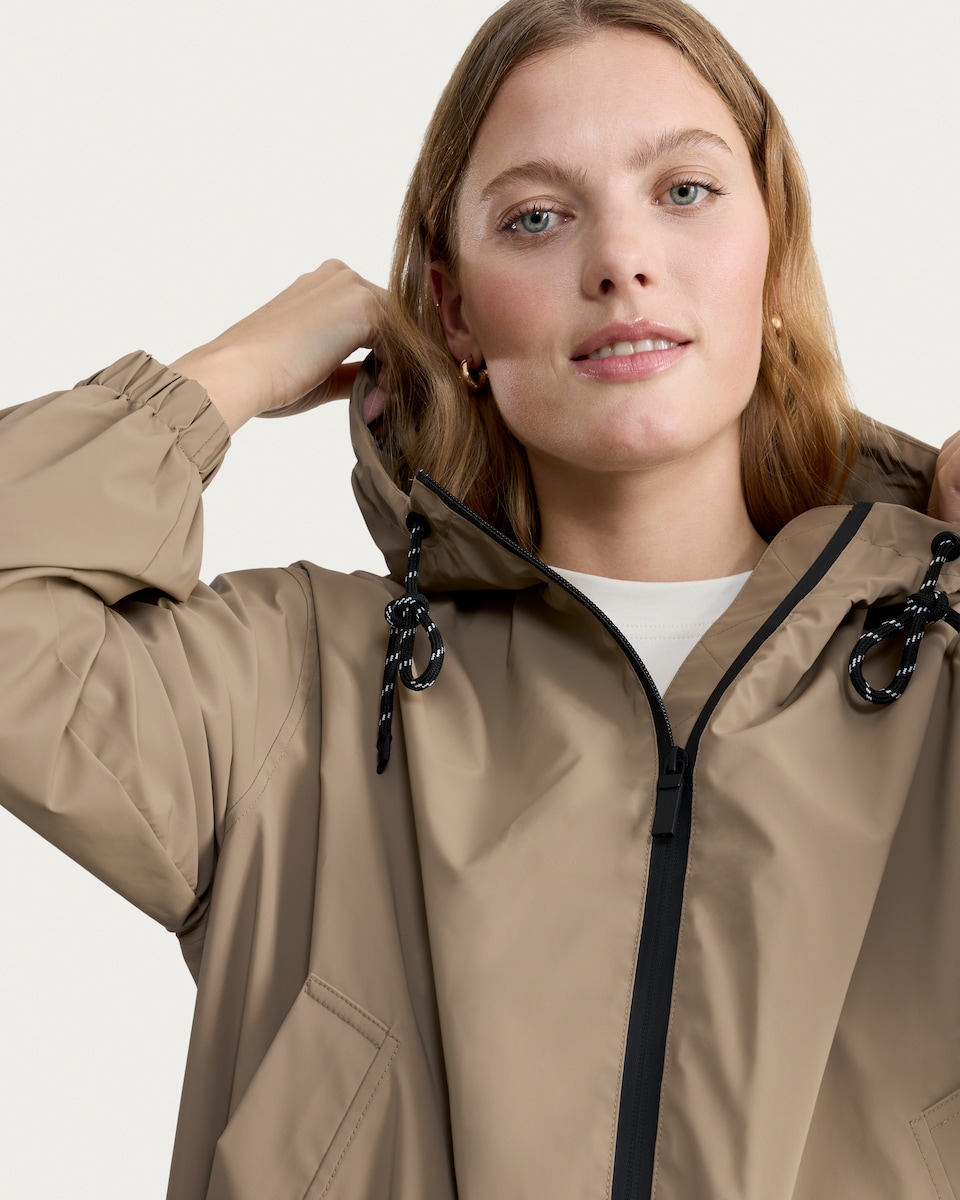 image 1 of F&F Hooded Zip Up Jacket in Brown