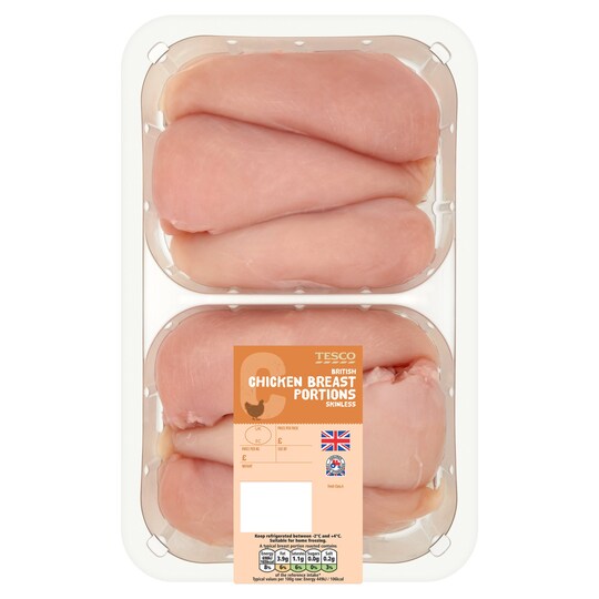 Tesco British Chicken Breast Portions 923G Tesco Groceries