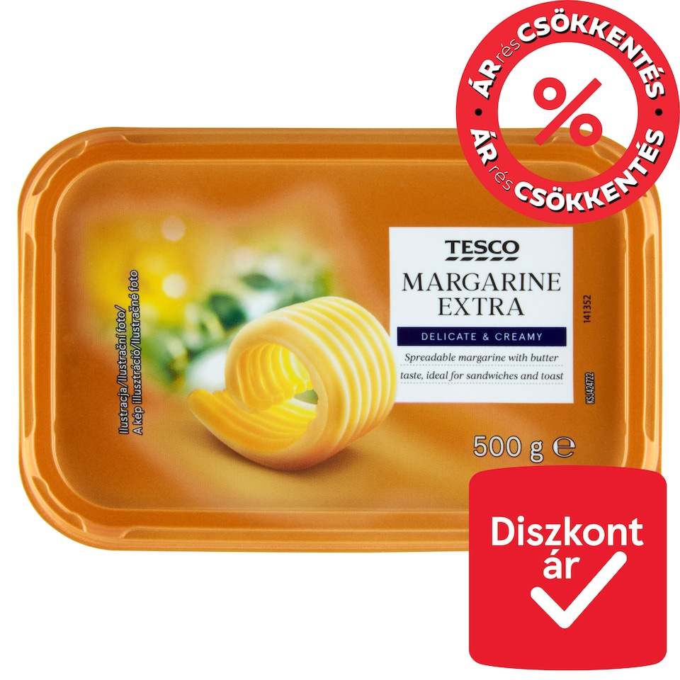 Tesco Margarine Extra félzsíros margarin 500 g