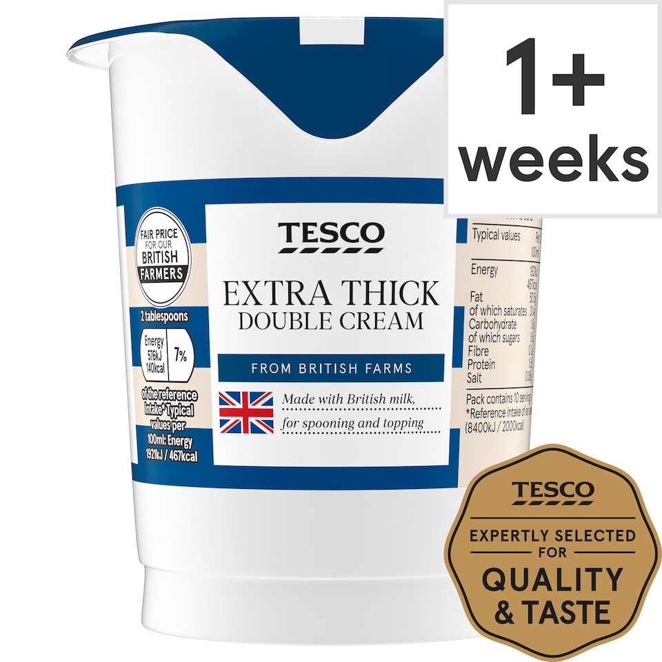 Tesco Extra Thick Double Cream 300Ml Tesco Groceries