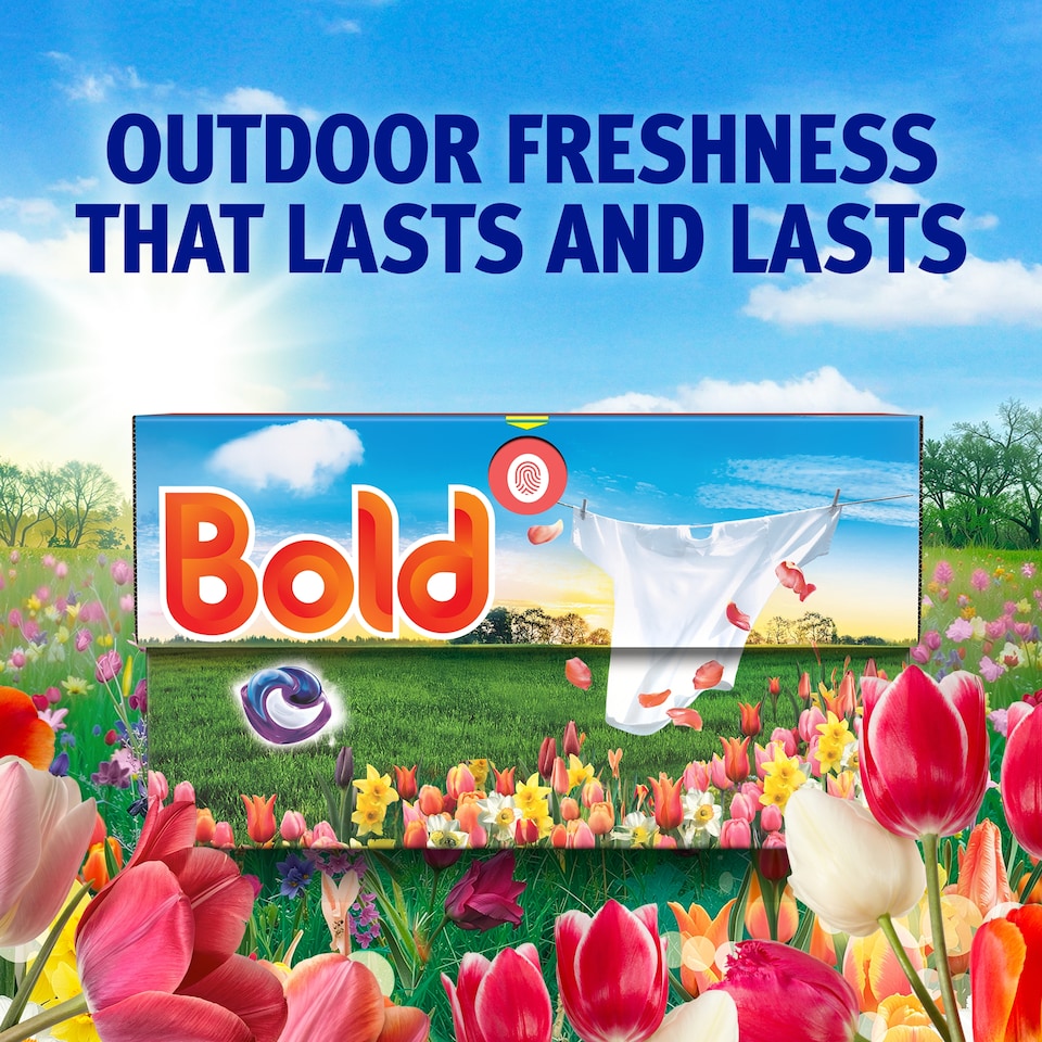 image 1 of Bold Washing Pods First Day of Spring Built in Stain Remover & Lenor Softener 50 washes 985g