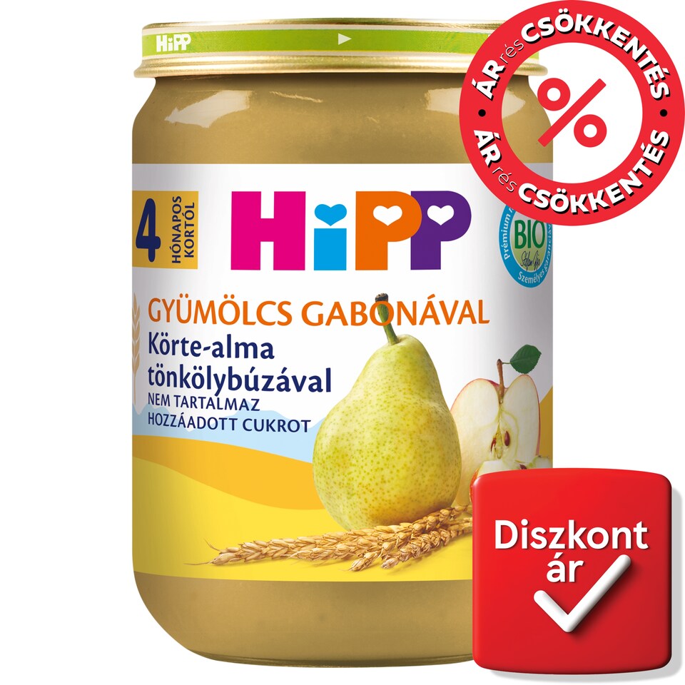HiPP Organic Pear-Apple with Spelt Baby Dessert 4 Months+ 190 g