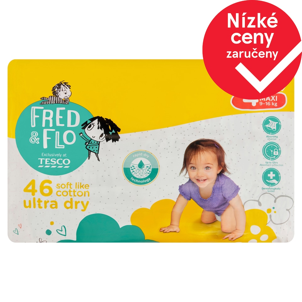 Obrázek 1 pro produkt Fred & Flo Pleny 4+ Maxi 9-16 kg 46 ks