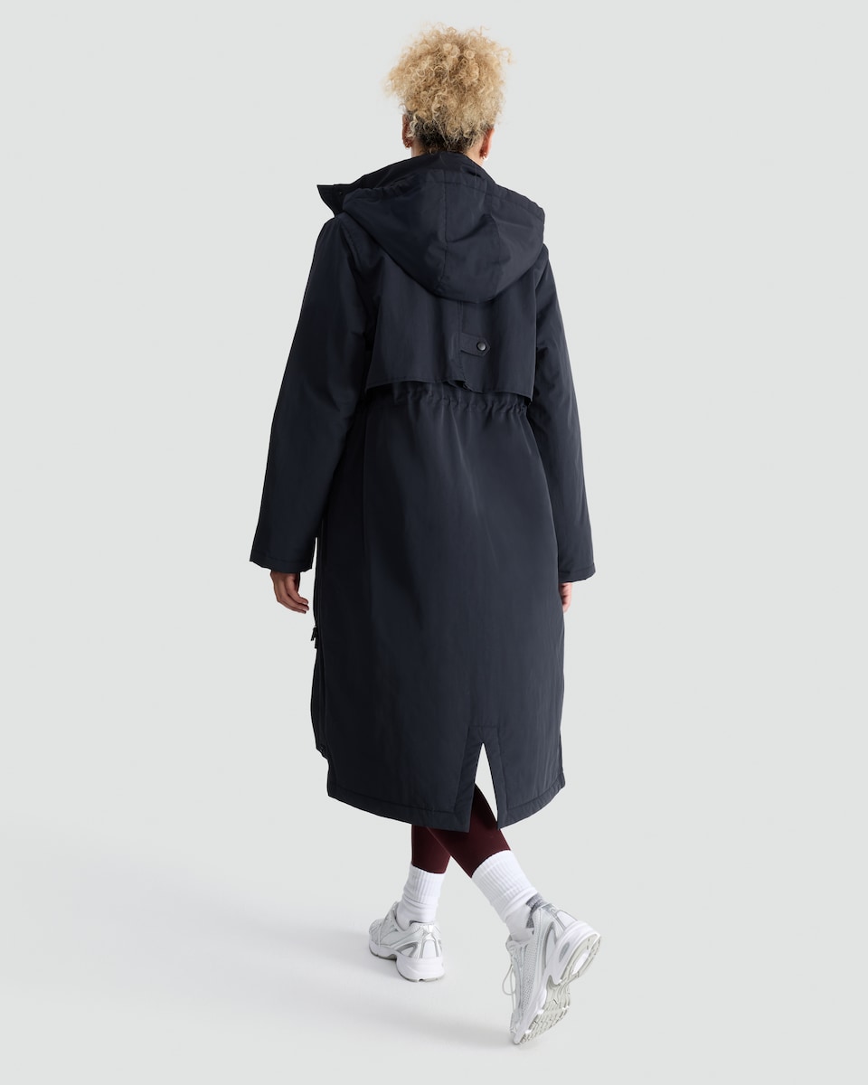 image 1 of F&F Waterproof Hooded Longline Parka in Navy