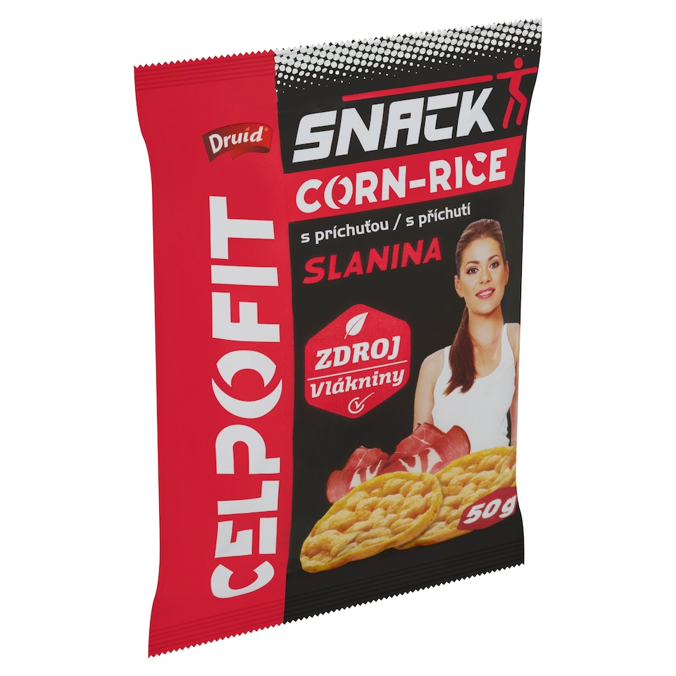 Obrázek 1 pro produkt Druid Celpofit celozrnné plátky kukuřično-rýžové s příchutí slaniny 50g