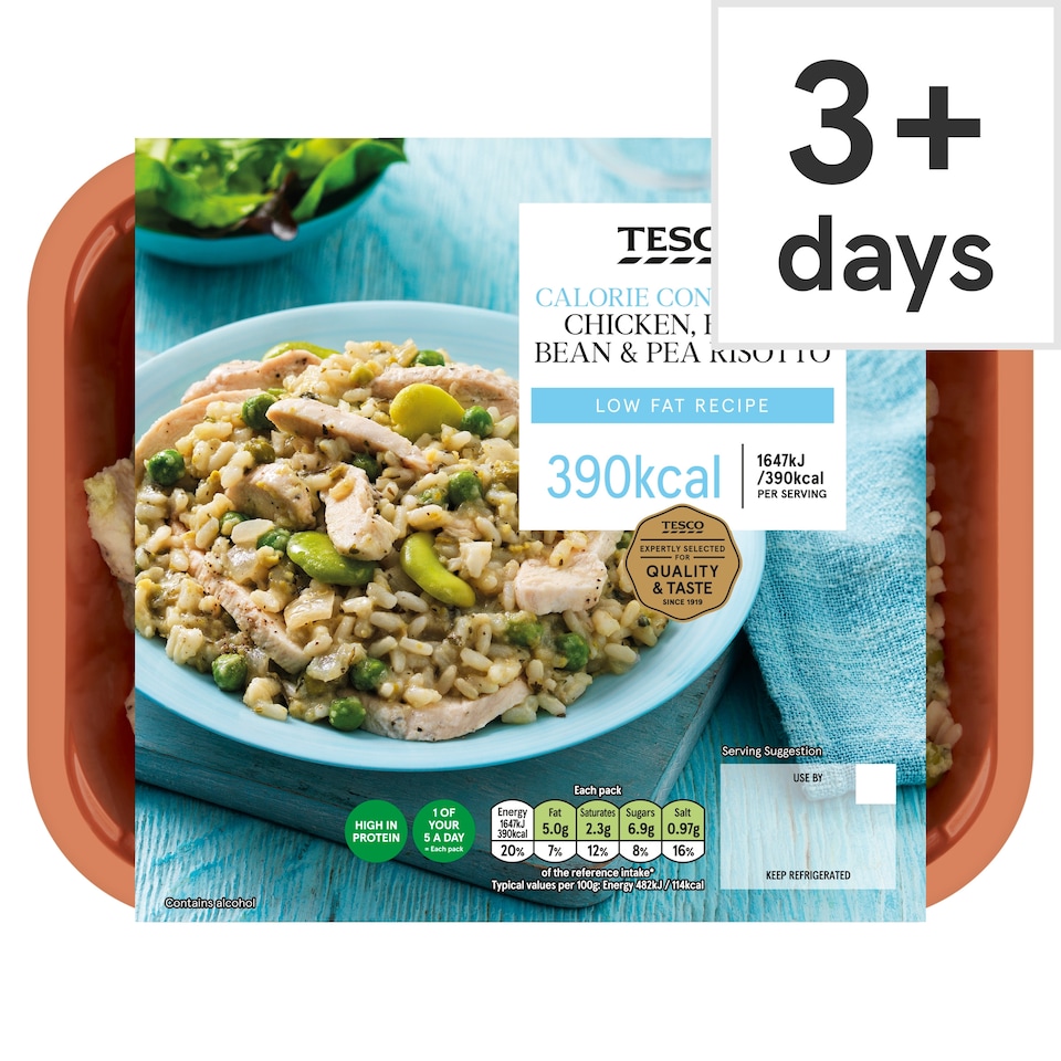 Tesco Calorie Controlled Chicken , Broad Bean & Pea Risotto 380G
