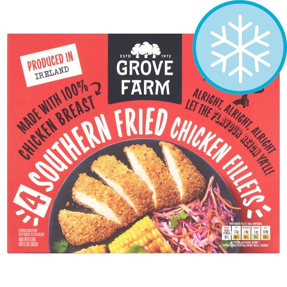 Grove Farm 4 Southern Fried Chicken Fillets 360G