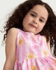 image 2 of F&F Girls Pure Cotton Sun and Stripe Print Sleeveless Dress in Multi Pink