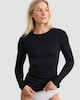 image 1 of F&F Medium Warmth Long Sleeved Thermal Top in Black