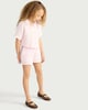 image 2 of F&F Girls 2-Piece Pure Cotton Textured Shirt and Shorts Set in Pink