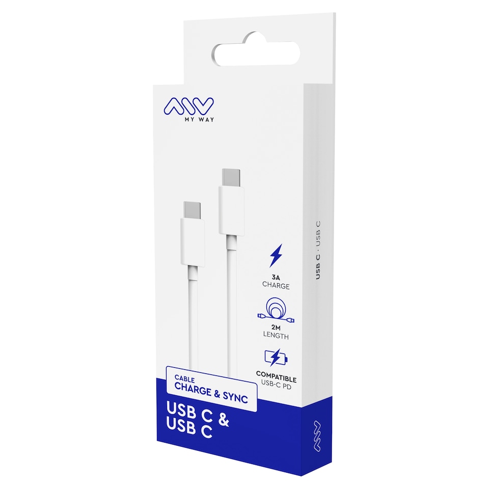Myway Cable Usb To Usb C 2M White