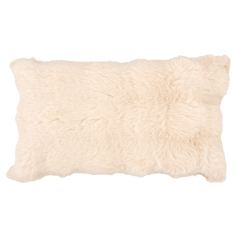 F&F Home Natural Bubble Faux Fur Bolster Cushion