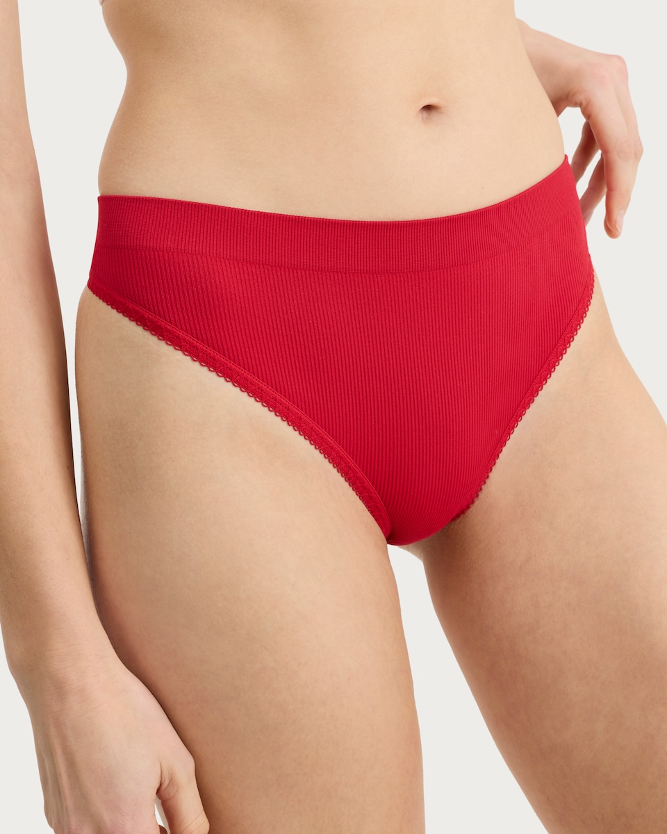 image 1 of F&F 2-Pack Ribbed Heart Print Thongs in Multi