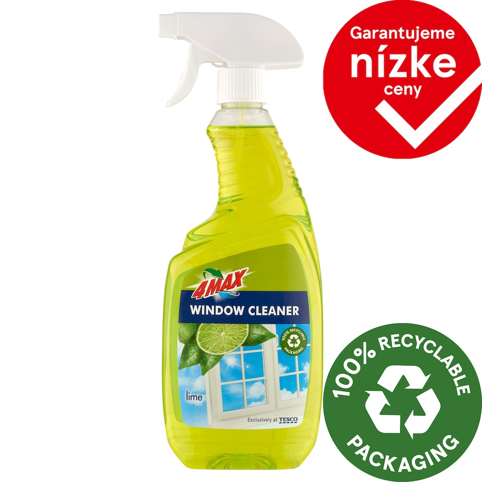 4MAX Lime čistiaci prostriedok na okná 750 ml