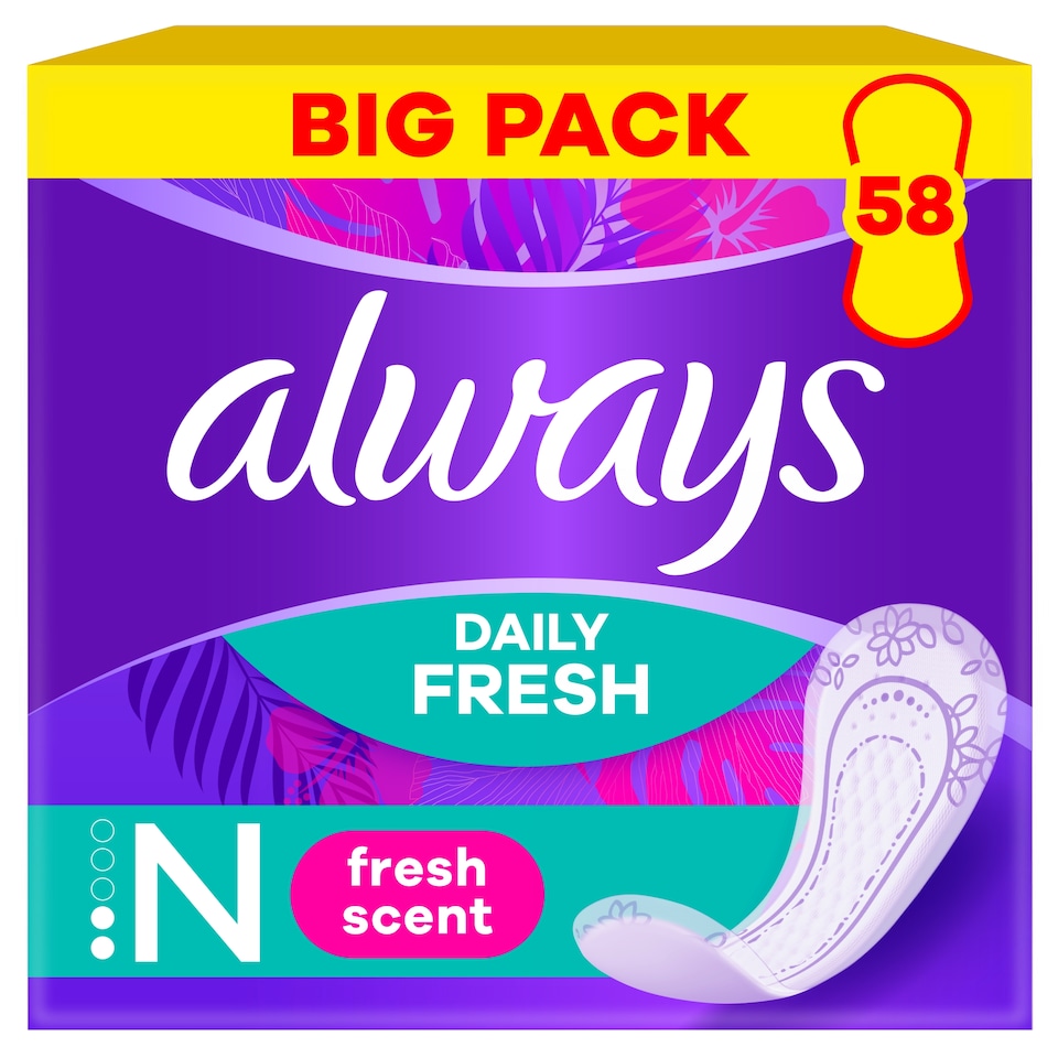 image 1 of Always Daily Fresh Normal, With Fresh Scent 58 Count
