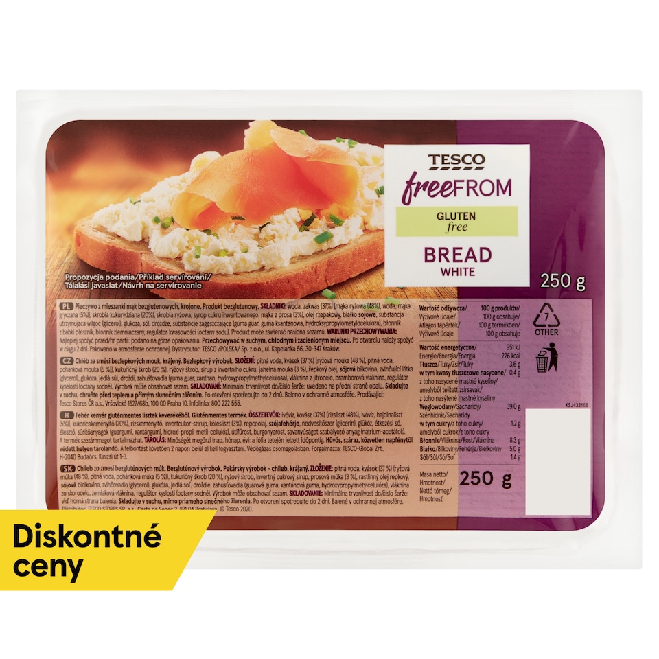 Tesco Free From Chlieb zo zmesi bezgluténových múk 250 g