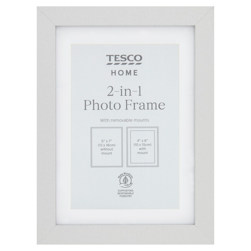 image 1 of Tesco Photo Frame 2 In 1 Silver