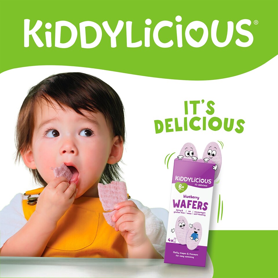 image 1 of Kiddylicious Banana Wafers 6 Months 4Pack 16G
