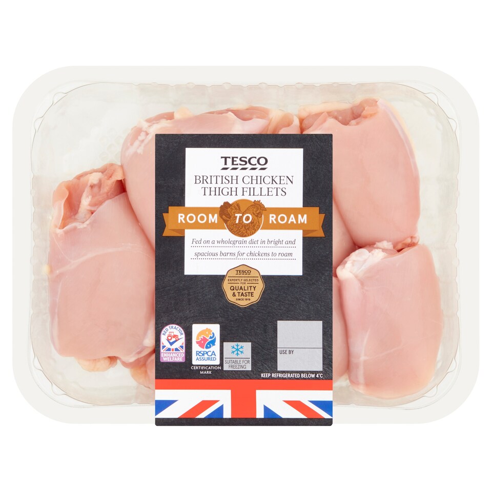 Tesco Room To Roam British Chicken Thigh Fillets 600G