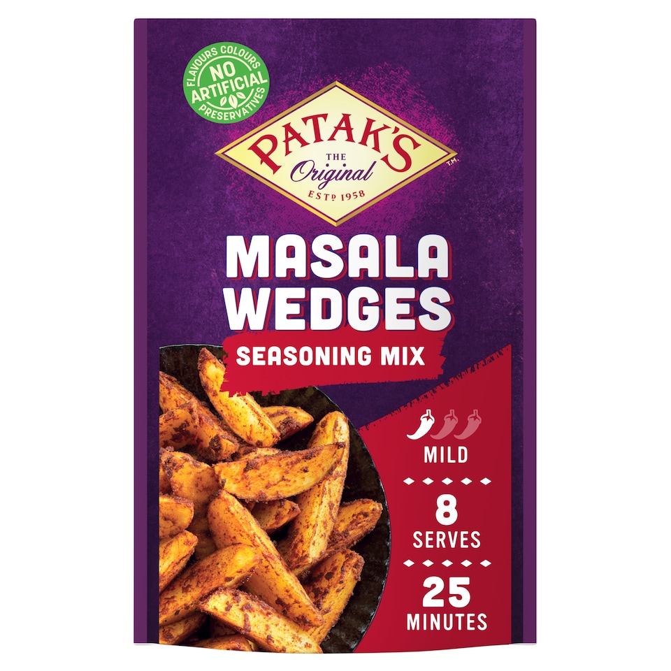image 1 of Patak's Masala Wedges Seasoning Mix 25g.