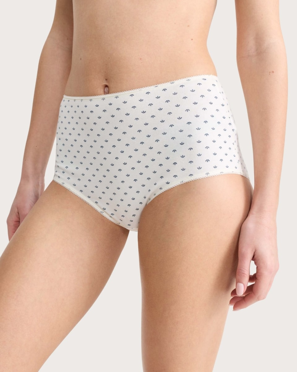 image 1 of F&F 5-Pack Cotton Rich Floral Print Full Brief Knickers in Multi