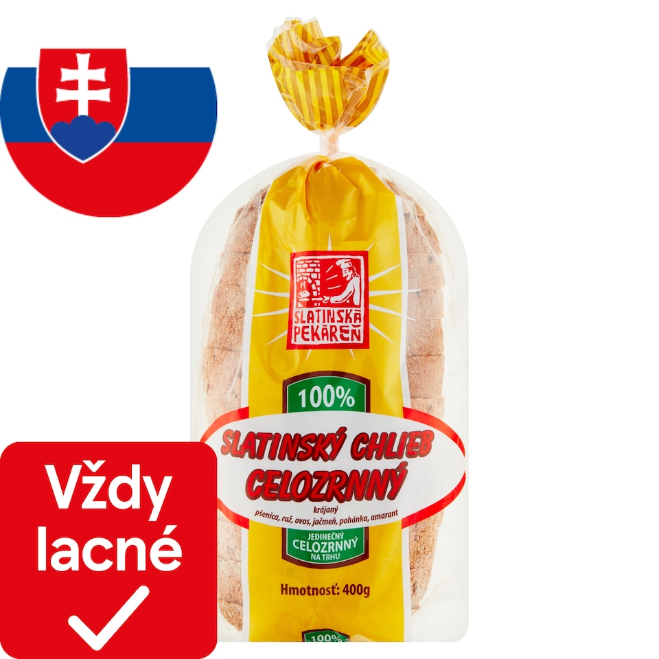 Slatinská Pekáreň Slatinský chlieb celozrnný krájaný 400 g