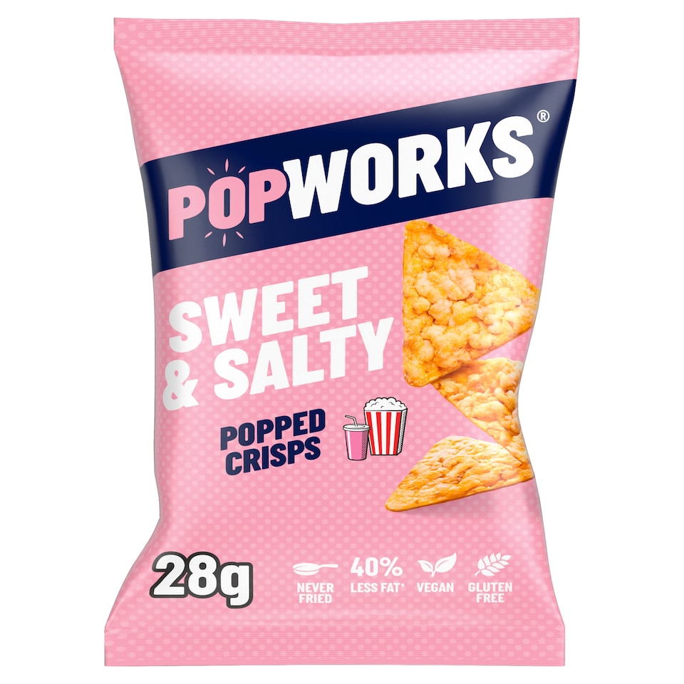 image 1 of Popworks Sweet & Salty Grab Bag Popped Crisps 28g