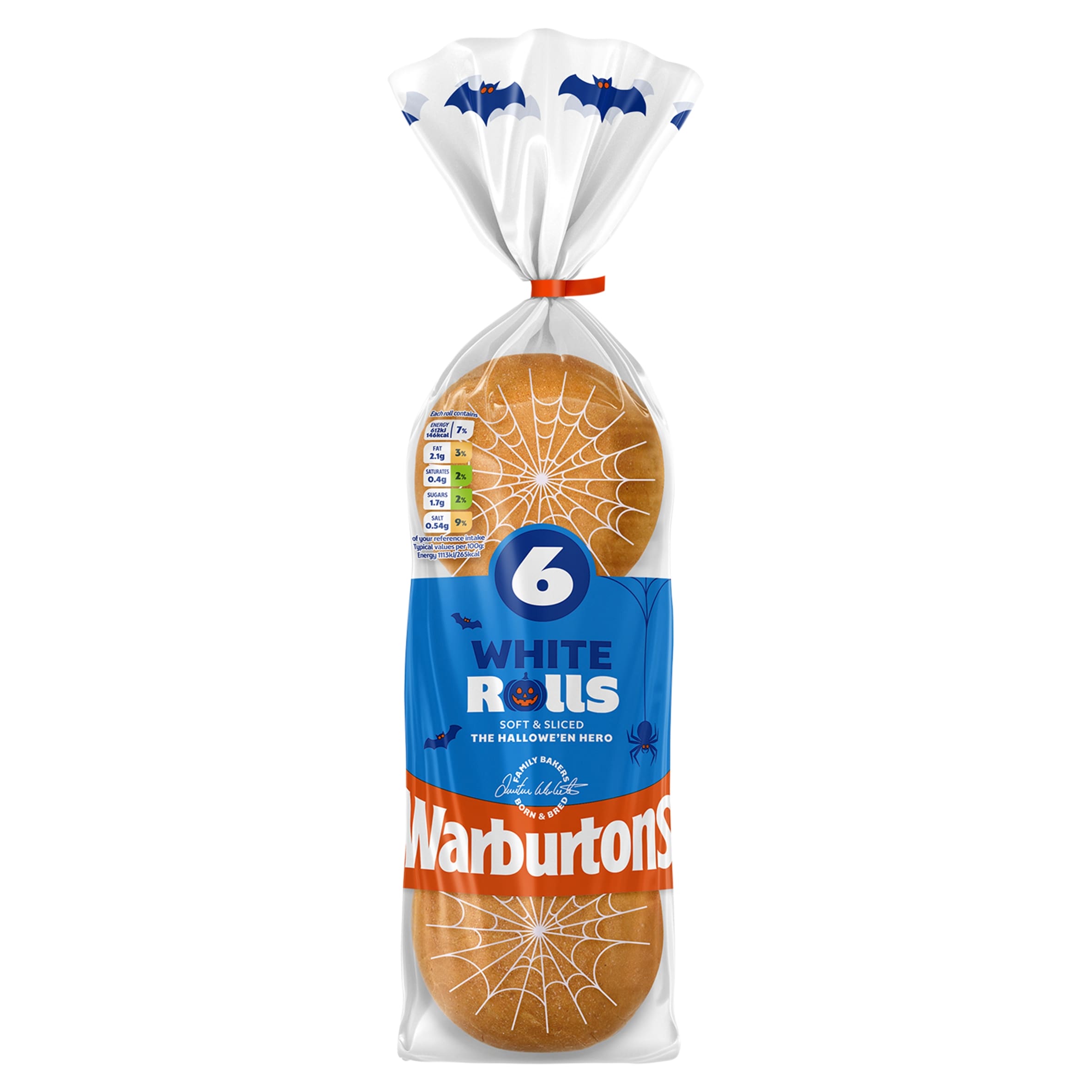 Warburtons Soft White Sandwich Rolls 6 Pack