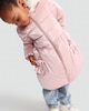 image 3 of F&F Girls Faux Fur Hood Bow Detail Longline Puffer Coat in Pink