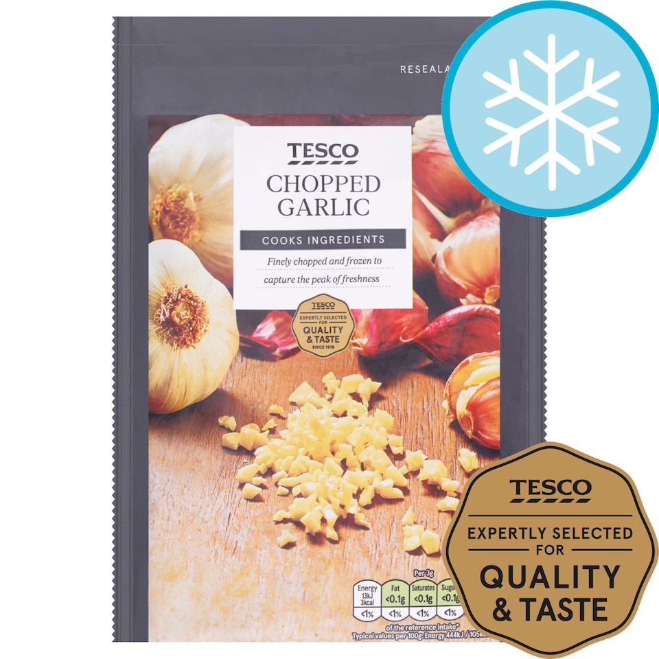 Tesco Frozen Chopped Garlic 100G